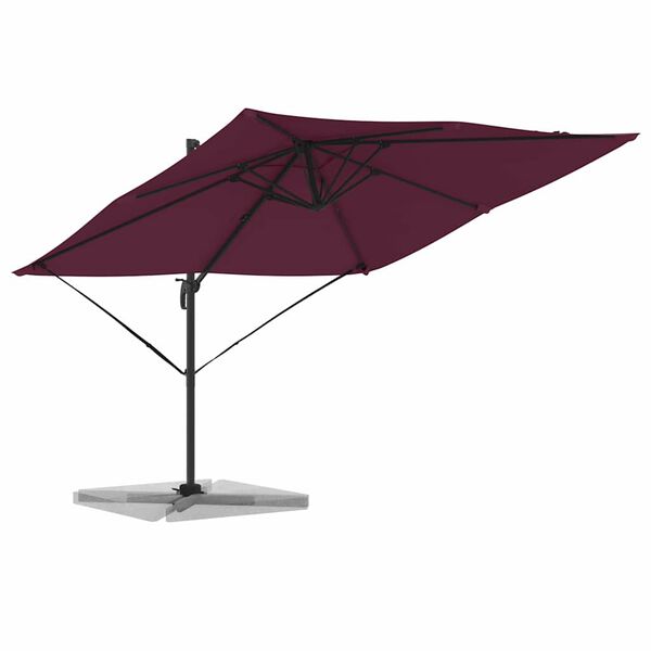 vidaXL Roma Parasol Sarkana 286 x 285 x 265 cm Poliesters un alumīnijs