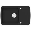 vidaXL virtuves izlietne, viena bļoda, melna, granīts