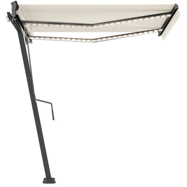 vidaXL markīze ar kātu, 350x250 cm, automātiska, krēmkrāsas