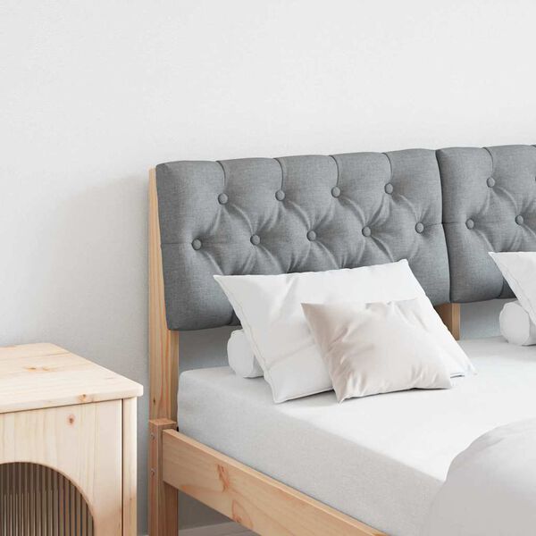 vidaXL Mīkstināts gultas galvgalis Gai&scaron;i pelēks 120 cm