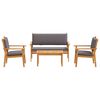 vidaXL Dārza dīvānu komplekts 4 pcs Brūna 120 x 65,5 x 79 cm