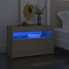 vidaXL naktsskapītis ar LED, 60x35x40 cm, ozolkoka, inženierijas koks
