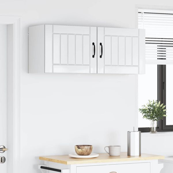 vidaXL Virtuves Skapis 2 pcs Augsta spīduma baltā krāsa