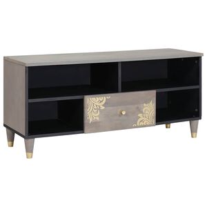 vidaXL Televizora skapī&scaron;a Pelēka 100 x 33 x 46 cm Cieta mango koksne