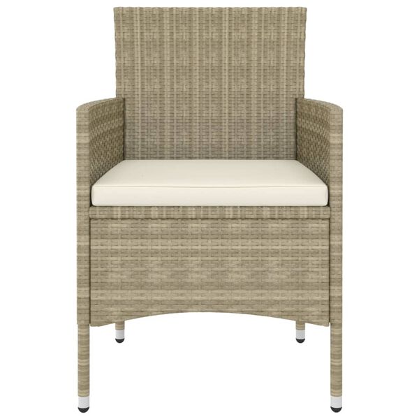 vidaXL 5-daļīgs dārza atpūtas mēbeļu komplekts, bēša PE rotangpalma