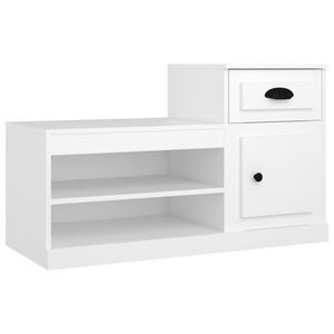 vidaXL apavu plaukts, 100x42x60 cm, inženierijas koks, balts