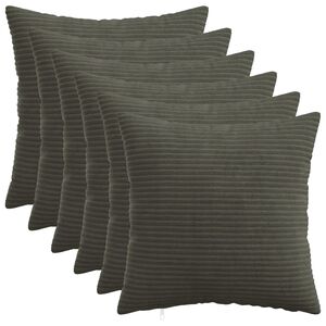 vidaXL Spilvenu pārvalks 6 pcs HEERLEN Antracīta 30 x 30 cm kordurojs