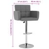 vidaXL bāra krēsli, 2 gab., pelēka mākslīgā āda