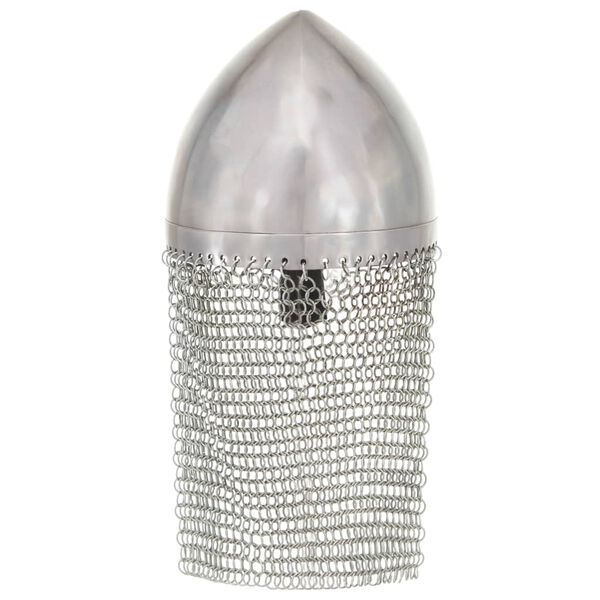 vidaXL bruņinieku ķivere, replika, sudraba krāsas tērauds