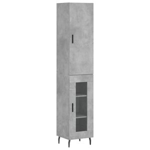 vidaXL augstais skapītis, pelēks, 34,5x34x180 cm, inženierijas koks