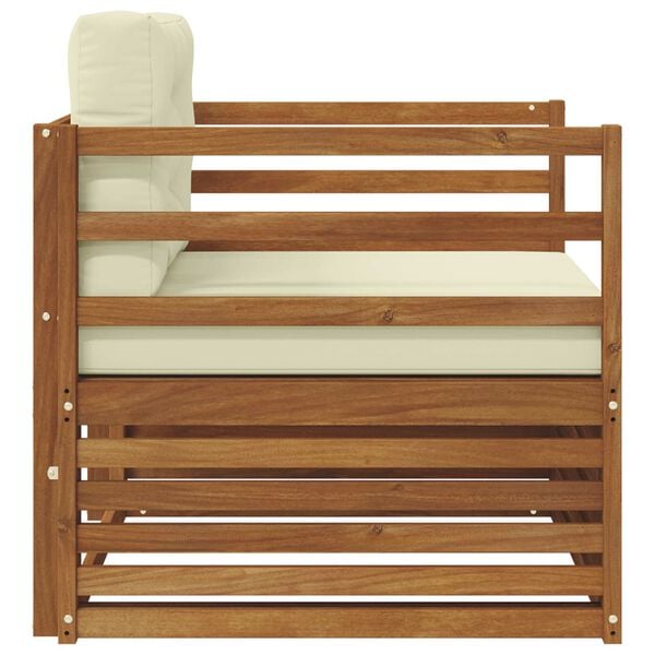 vidaXL Āra dīvānu komplekts Cieta akācijas koks un poliesters Dabiska