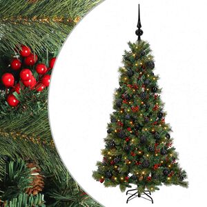 vidaXL Mākslīgā Ziemassvētku egle ar bumbiņu 150 cm 150 LED