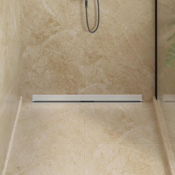 vidaXL Pie sienas piestiprināta dušas notekūdeņu Sudraba 90 cm