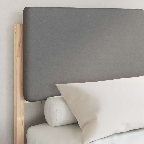 vidaXL Gultas rāmis ar polsterētu galvas balstu Gai&scaron;i pelēks