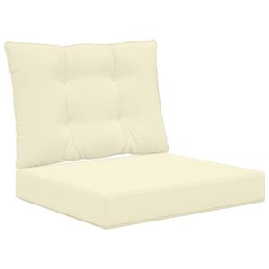 vidaXL Āra dīvāna spilvens 2 pcs Krēmkrāsa Poliesters