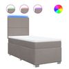 vidaXL atsperu gultas rāmis ar matraci, pelēkbrūns, 90x200 cm, audums