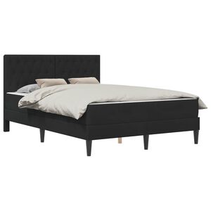 vidaXL Gultas rāmis ar matraci vidaXL Melns Melns 120 x 190 cm Samts