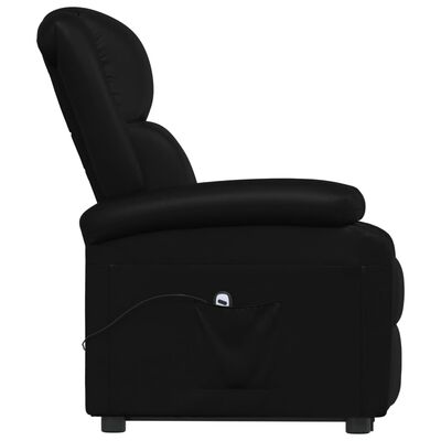 vidaXL paceļams krēsls, melna mākslīgā āda