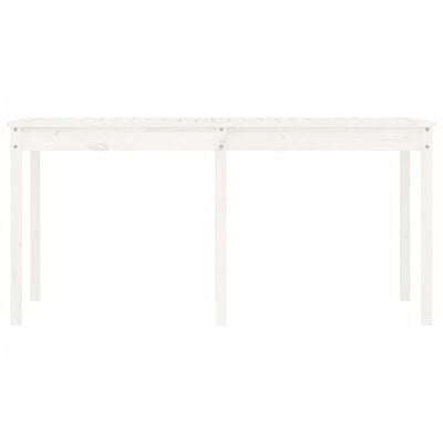 vidaXL dārza galds, balts, 159,5x82,5x76 cm, priedes masīvkoks