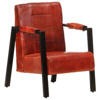 vidaXL atpūtas krēsls, 60x80x87 cm, tumši brūna dabīga kazas āda