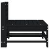 vidaXL vidējais dārza dīvāns, melns, priedes masīvkoks