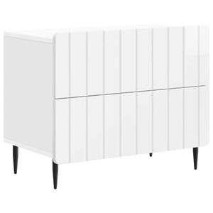 vidaXL Nakts skapītis Spīdīgi balts 62 x 34,5 x 49,5 cm