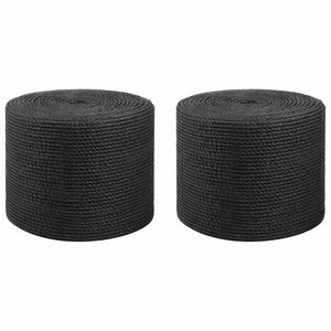 vidaXL Džutas virve 2 gab. 2 mm Melns 100% Tossa jūtu