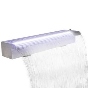 Baseina ūdenskritums, strūklaka ar LED, nerūsējo&scaron;s tērauds, 60 cm