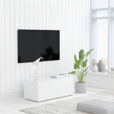 vidaXL TV skapītis, balts, 80x34x30 cm, skaidu plāksne