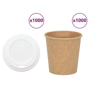 vidaXL papīra kafijas krūzes ar vākiem 1000 gab. 4 unces 100 ml