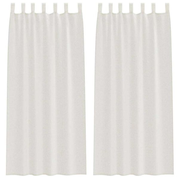 vidaXL Voile aizkaris 2 pcs Krēmkrāsa 225 x 140 cm Poliesters