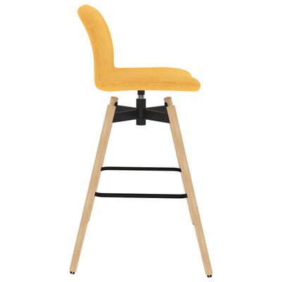 vidaXL grozāmi bāra krēsli, 2 gab., dzeltens audums