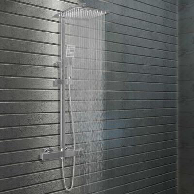 vidaXL dušas komplekts ar termostatu, nerūsējošs tērauds