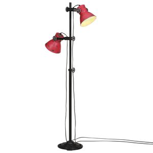 vidaXL grīdas lampa, 25 W, bružāti sarkana, 25x25x90/140 cm E27