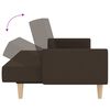 vidaXL divvietīga dīvāngulta ar kājsoliņu, tum&scaron;i brūns audums