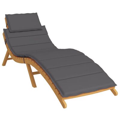 vidaXL sauļošanās krēsla matracis, 186x58x3 cm, audums, antracītpelēks