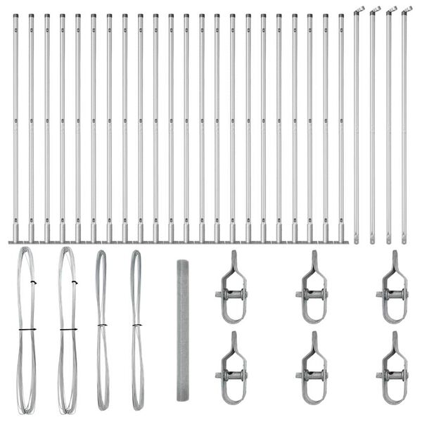 vidaXL Žoga āķis Sudraba 50 x 1,5 m (19 x 19 mm režģis) Tērauds