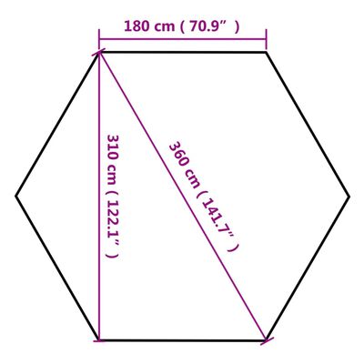 vidaXL nojume ar 6 sānu sienām, ātri uzstādāma, 3,6x3,1 m, pelēkbrūna