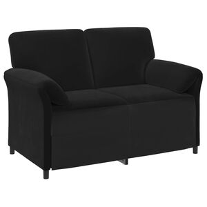 vidaXL 2-vietīgs dīvāns Melns 138 x 83 x 95 cm Samts