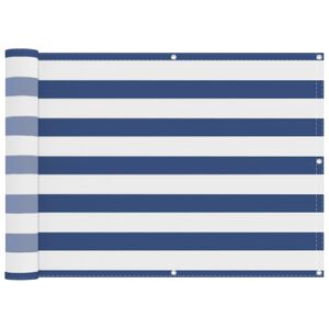 vidaXL Balkona ekrāns Zila un balta 75 x 200 cm