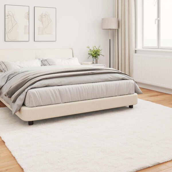 vidaXL Mākslīgā tru&scaron;a kažokādas paklājs Olite Krēmkrāsa 200 x 200 cm