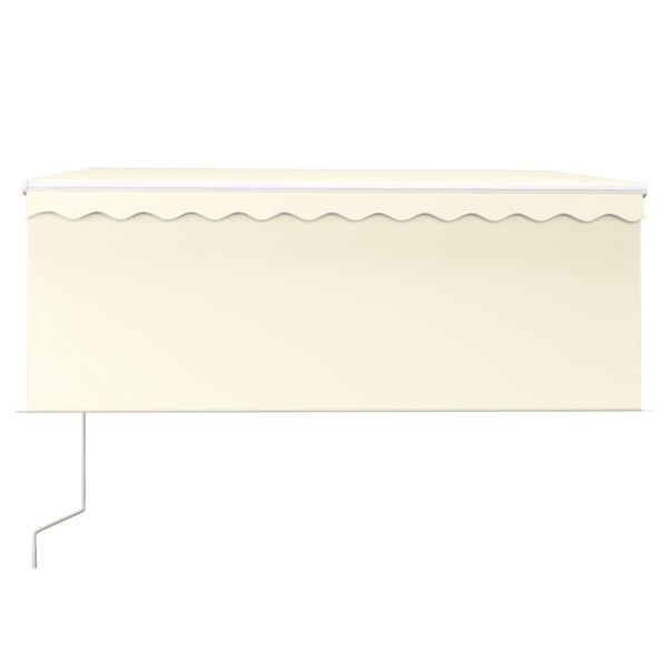 vidaXL markīze ar žalūziju, LED, vēja sensoru, 3x2,5 m, krēmkrāsas