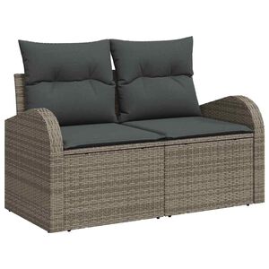 vidaXL Dārza dīvāns ar spilvenu Pelēka 124 x 62 x 69cm poliratāns
