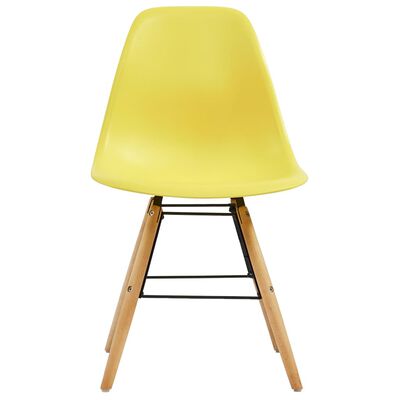 vidaXL virtuves krēsli, 6 gab., dzeltena plastmasa