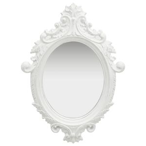 vidaXL sienas spogulis, pils interjera stils, 56x76 cm, balts