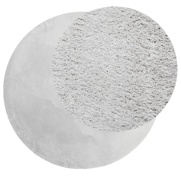 vidaXL paklājs HUARTE, īsa spalva, mīksts, mazgājams, pelēks, &Oslash; 200 cm