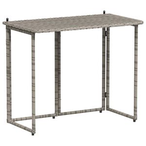 vidaXL Saliekamais Dārza Galds Pelēks 90x51x75 cm PE rotangpalma
