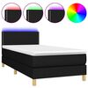 vidaXL atsperu gulta ar matraci, LED, melns audums, 80x200 cm