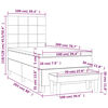 vidaXL atsperu gultas rāmis ar matraci, tum&scaron;i pelēka audums, 100x200cm