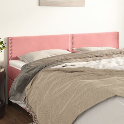vidaXL gultas galvgaļi, 2 gab., 100x5x78/88 cm, rozā samts